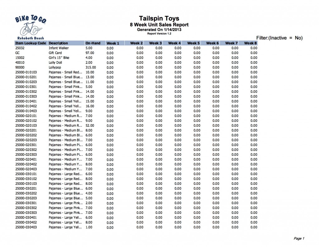 8 Week Unit Sales Report Preview J BAILEY COMPANY